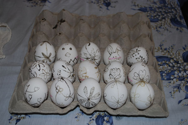 αυγά ζωγραφισμένα με κερί