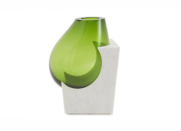 OSMOSI limited edition vase, βάζο από γυαλί και μάρμαρο
