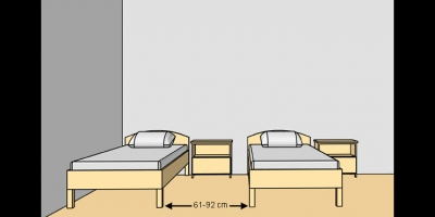 Υπνοδωμάτιο: Η απόσταση μεταξύ δύο κρεβατιών